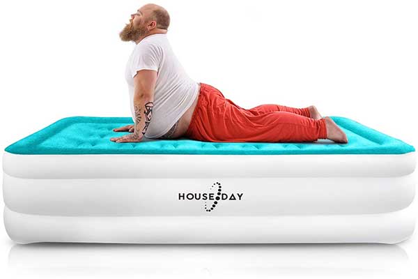 HOUSEDAY Twin Air Mattress with Built-in Raised Electric Airbed with Pump