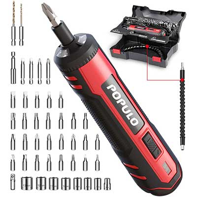4V Cordless Electric Screwdriver Kit, USB Rechargeable