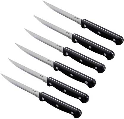 dearithe Knives Set of 6, Black Full Tang