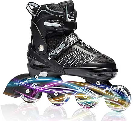 ITurnGlow Adjustable Inline Skate for Kids and Adults