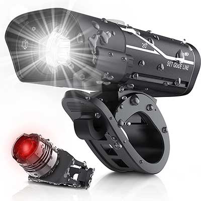 USB Rechargeable Super Bike Headlight and Back Light Set